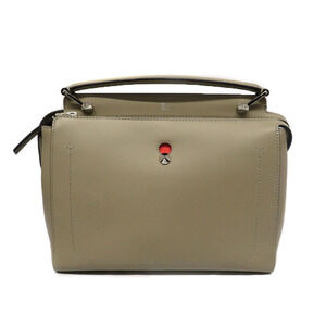 Fendi com Leather Handbag Beige Greige Orange